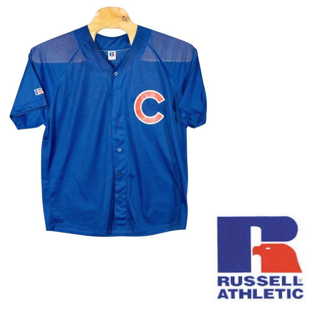 Vtg Russell Athletic Chicago Cubs Mesh Jersey‎ Mens XL 90s Baseball